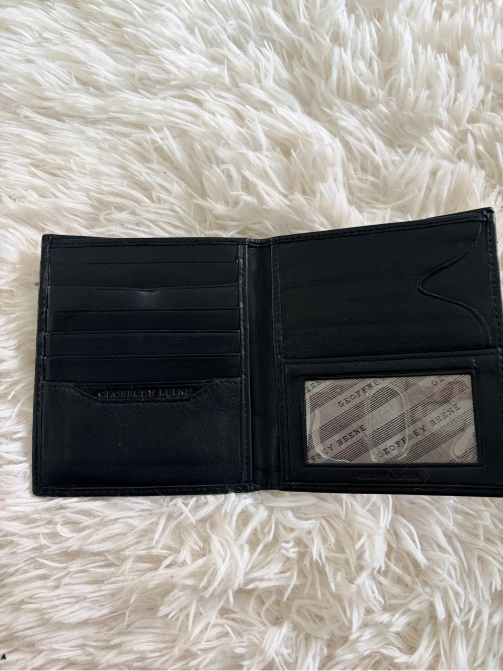 Geoffrey Beene Black Leather Men's Bifold Wallet/Card Holder
